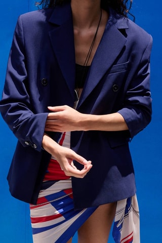 Blazer costume double boutonnage - Bleu