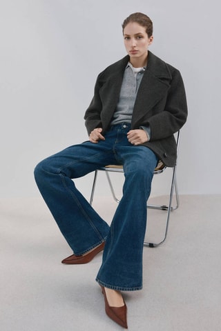 Manteau en laine à double boutonnage - Gris