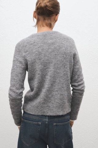Pull-over maille laine mélangée - Gris