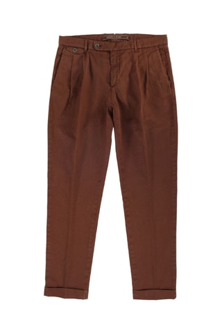 Pantalon carotte en lin - Marron - Harmont&Blaine