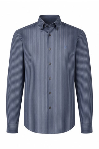 Chemise regular - Bleu marine et blanc