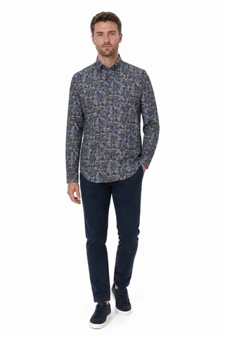 Overhemd - Blauw en Beige