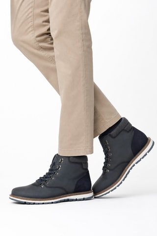Boots en cuir - Bleu foncé