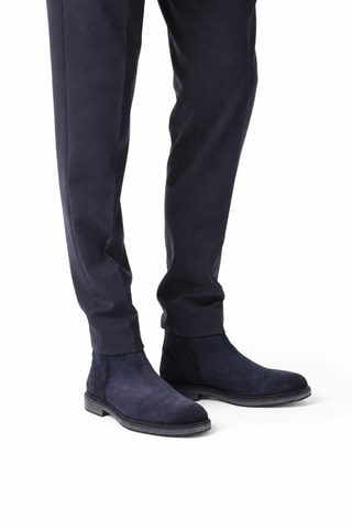 Boots en nubuck - Bleu foncé