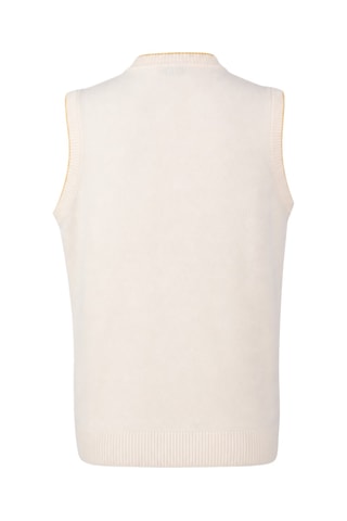 Pull sans manches en laine et cachemire - Ecru