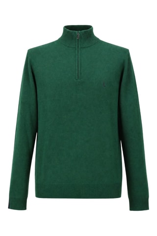 Pull en laine et cachemire - Vert foncé