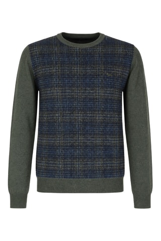 Pull en laine et cachemire - Indigo et vert foncé