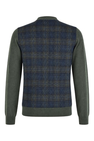 Pull en laine et cachemire - Indigo et vert foncé