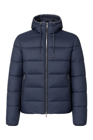 Gewatteerde jas met capuchon - Donkerblauw