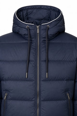 Gewatteerde jas met capuchon - Donkerblauw