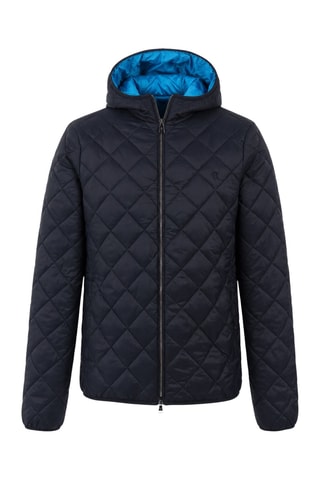 Gewatteerde jas met capuchon - Donkerblauw