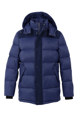 Gewatteerde jas met capuchon - Marineblauw
