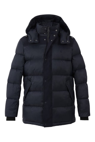 Gewatteerde jas met capuchon - Donkerblauw