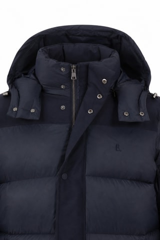 Gewatteerde jas met capuchon - Donkerblauw