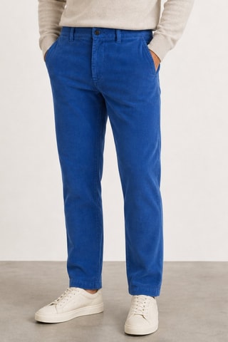 Chino carotte en velours - Bleu roi