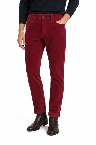 Pantalon carotte en velours - Bordeaux