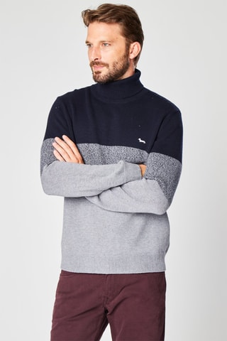 Pull en laine Bleu marine et gris - Harmont & Blaine
