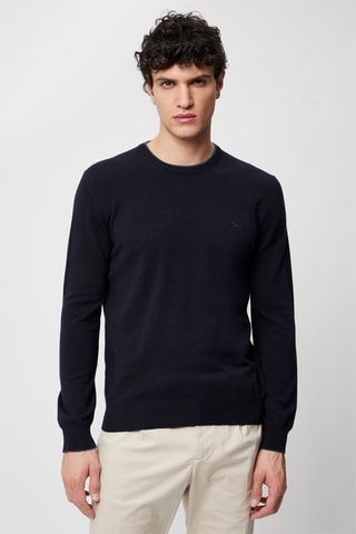 Pull en laine et cachemire - Bleu foncé - Harmont & Blaine