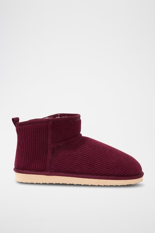 Gevoerde Velours Pantoffels Jecky  Bordeauxrood