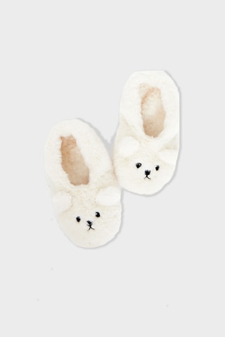 Pantofole con orecchie Doudi - Ecrù