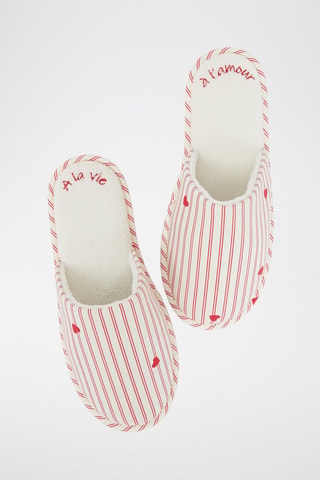 Pantoffels Battito - Wit en Rood