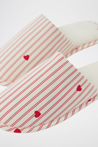 Pantoffels Battito - Wit en Rood