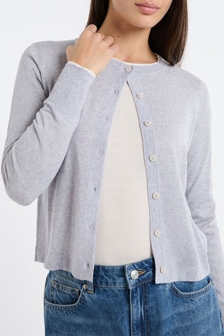 Cardigan in lana Priscilla - Grigio chiaro melange