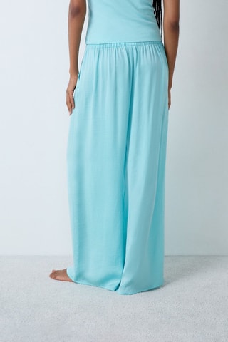 Pantalon taille haute Cheeta - Turquoise