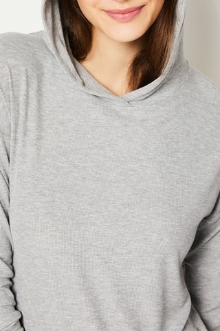 Camicia da notte con cappuccio Luke - Grigio chiaro melange