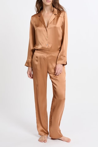 Camicia pigiama in seta Pearly - Arancione