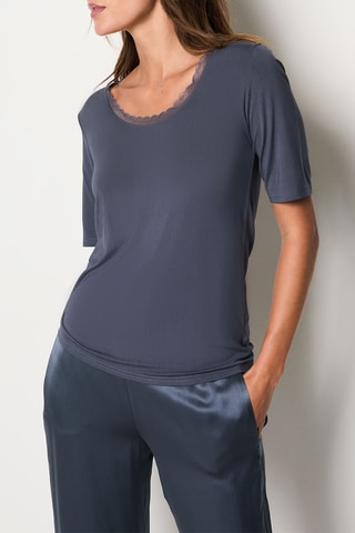 T-shirt de pyjama Warm Me Up Lace - Gris foncé - MASQUE INCOHERENCE