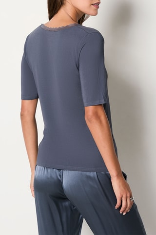 T-shirt de pyjama Warm Me Up Lace - Gris foncé - MASQUE INCOHERENCE