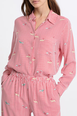 Pyjamablouse Prycilla - Rood