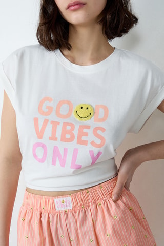 T-shirt pigiama Smiley Viggo - Bianco