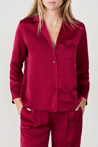 Pyjamablouse Erike - Bordeauxrood