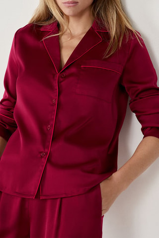 Pyjamablouse Erike - Bordeauxrood