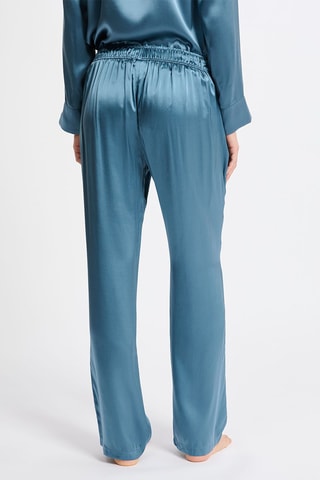 Pantalon de pyjama en soie Pearly - Bleu-gris