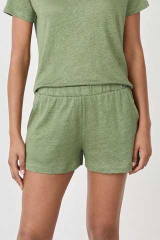 Shorts pigiama in lino Josie - Kaki