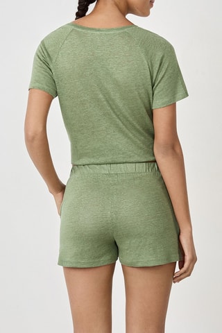 Shorts pigiama in lino Josie - Kaki
