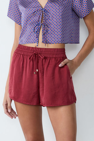 Shorts pigiama Cheeta - Rosso mattone