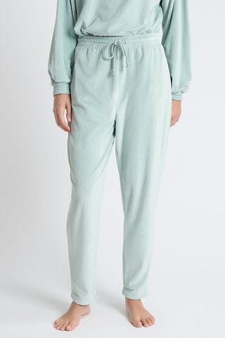 Pantalon de pyjama en velours Gigi - Vert olive