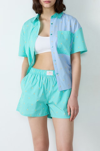 Shorts pigiama Smiley Vahe - Verde chiaro
