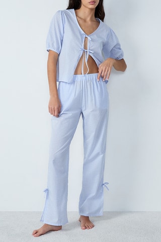 Pantalon de pyjama taille haute Poupi - Ciel