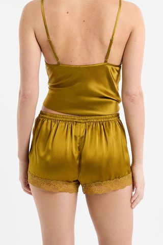 Shorts pigiama in seta Milky - Senape