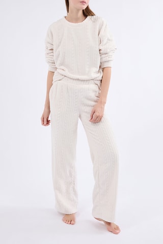 Pantaloni pigiama in velluto Matilda - Ecrù