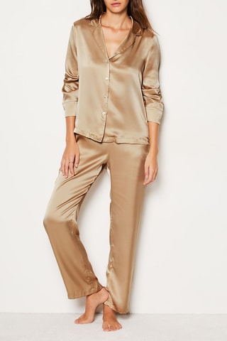 Pantaloni pigiama in seta Pearly - Salmone