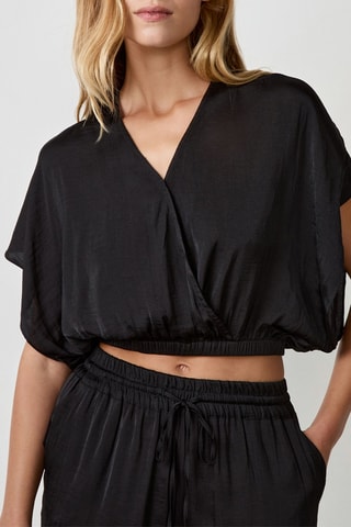 Crop top Cheeta - Nero
