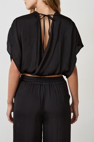 Crop top Cheeta - Nero