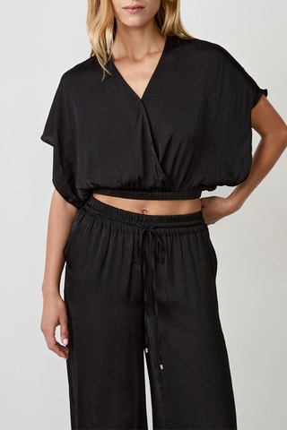Crop top Cheeta - Nero