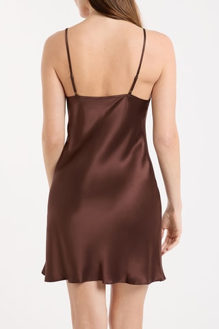 Babydoll in seta Milky - Marrone